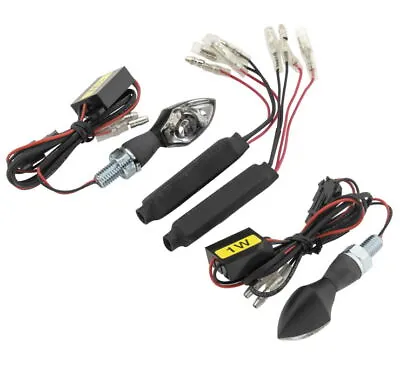 Black Micro Bright LED Turn Signals - Pair BikeMaster 266237 • $55.95