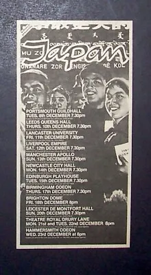 Japan (The Band) Gentlemen Take Polaroids Tour 1981 Mini Poster Type Concert Ad • £4.81