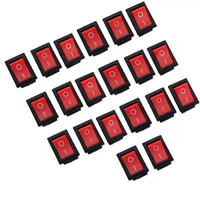 US Stock 20pcs KCD1-102 Mini Rocker Red 10A 3 Pin SPST ON-OFF Switch 15 X 21mm • $11.75