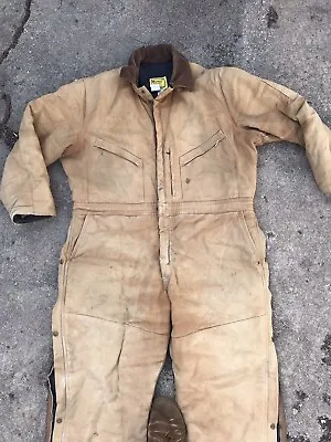 Vintage Workn’ Sport Canvas Insulated Coveralls Size 52 Short Made In USA  • $30