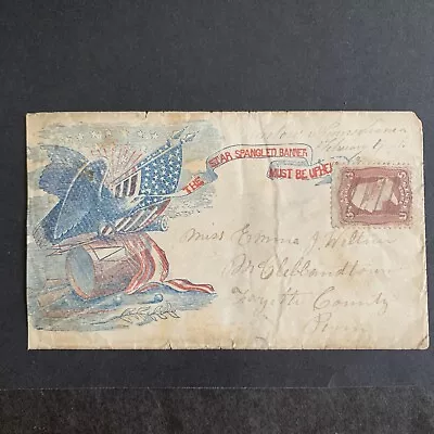 3/3066 US 1860s CIVIL WAR Full Illus PATRIOTIC Cover Star Spangled Masontown PA* • $248.85