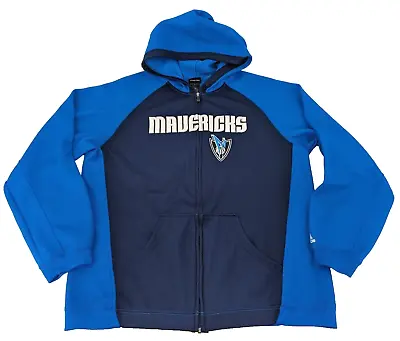 Adidas Men's NBA Dallas Mavericks Full Zip Blue Hoodie Hooded Sweatshirt Size L • $30