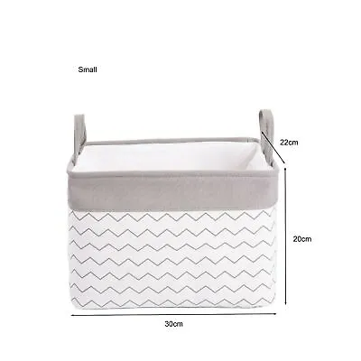 Greenleaves Canvas Laundry Basket With Handle  Rectangular Storage  • £7.99