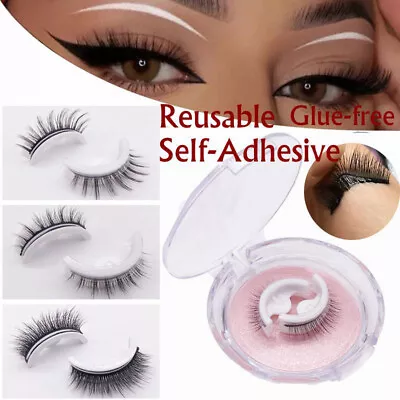 £2.39 • Buy Portable Professional Self-adhesive 3 Pair False Eye Lashes Eyelashes Reusable ~