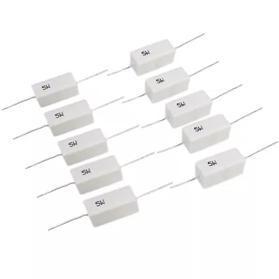 US Stock 10pcs 0.01 Ohm 0R01ΩJ 5 Watt Axial Ceramic Cement Power Resistor 5W • $11.16