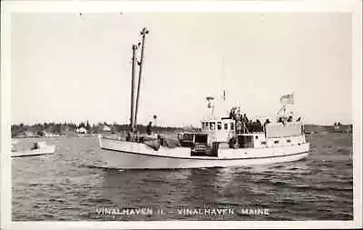 Vinalhaven Maine  Vinalhaven II  Car Ferry Real Photo Vintage Postcard • $9.89