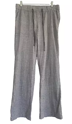 MERONA Womens Grey Linen Blend Elastic Waist Pants Sz M • $16.99