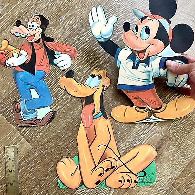 VTG Dennison Disneyland Party Decorations Walt Disney Mickey Mouse Goofy 3pc 10D • $19.94