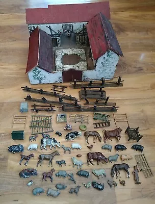 Victorian Homemade Farmyard And Farmhouse British Vintage Cast Metal Toys • £499