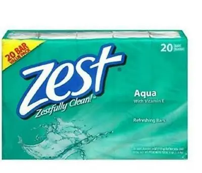 Zest Bar Soap Aqua 4oz Bar Soaps -Soap Cleaner 20 Bars  4-Ounces Per Bar   • $28.36