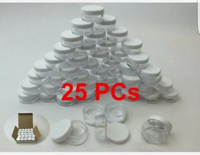 5ml *25pcs Empty Clear Plastic Sample Jar Travel Containers Cosmetic Makeup Pot • £7.49