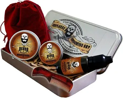 £19.95 • Buy Men's Grooming Kit Beard Oil & Balm Moustache Wax Comb Bag 5pcs Set Cedarwood