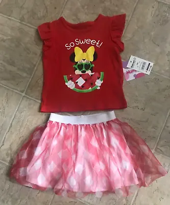 Girls Minnie Mouse 2-piece Tutu Skirt Outfit Size18 Months Disney • $6
