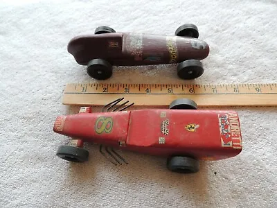 Lot Of Vintage Antique Soap Box Pine Wood Derby Red & Brown Toy Racing Cars • $29.99