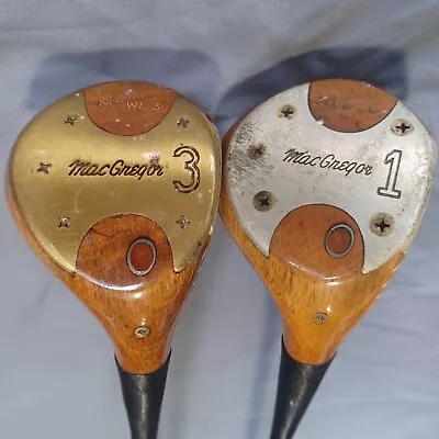 MacGregor Tourney Persimmon Vintage Drivers Woods RH #1 & 3 MTWL3 • $64.80