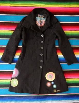 ✺Near New✺ DESIGUAL Women's Floral 3/4 Length Designer Coat Jacket - SIZE 38 • $119.99