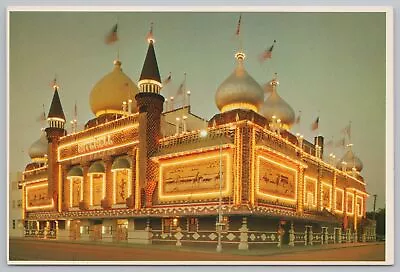 Mitchell South Dakota~Corn Palace @ Night~1962~Continental Postcard • $2.70