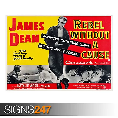 REBEL WITHOUT A CAUSE #1 JAMES DEAN (ZZ334) MOVIE POSTER Poster Print A1 A2 A3 • £3.95