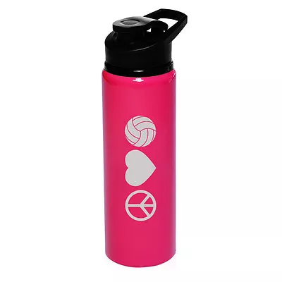 25oz Aluminum Sports Water Bottle Travel Peace Love Volleyball • $19.99