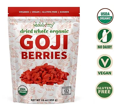 Organic Dried Goji Berries Superfood Raw Vegan Wolfberries By Wholeberry • $24.59