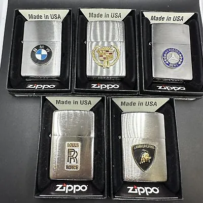 Zippo Lighter Set Of 5 - Rolls Royce BMW Mercedes-Benz Cadillac Lamborghini • $327