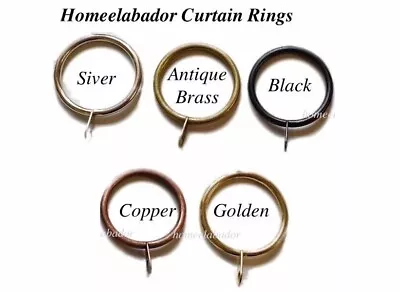 40mm Heavy Duty Metal Curtain Rings Hanging Hooks For Curtains Rods Poles • £3.99