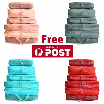 $35.99 • Buy 5pcs Packing Cube Pouch Suitcase Clothes Storage Bags Travel Luggage Organiser