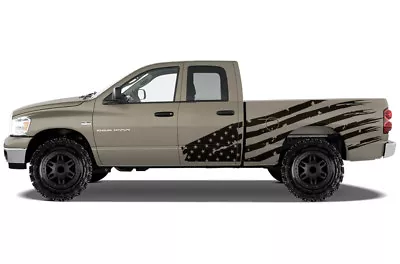 Custom Vinyl Decal PATRIOT Wrap Kit For Dodge Ram 1500/2500 Truck 2002-08 BLACK • $99.95