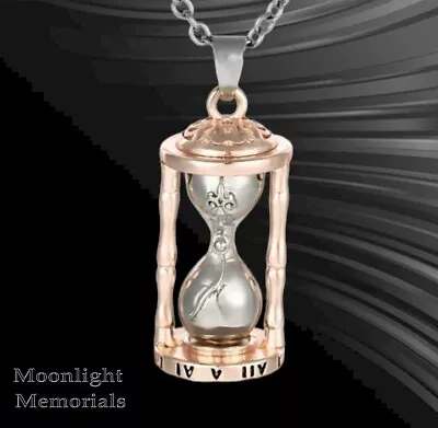 New Hourglass Embossed Cremation Urn Ashes Memorial Necklace • $13.95