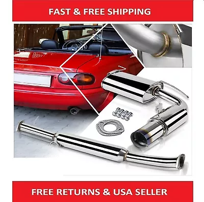 For 90-97 Mazda Miata MX-5 NA 1.6L/1.8L 3.5  Burnt Tip Muffler Catback Exhaust • $235.34