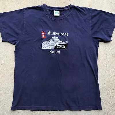 Vintage Mt. Mount Everest Nepal T-Shirt Embroidered Size 40 S/M “Rhino” RARE • $25