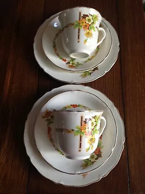 6 Pcs VINTAGE 2 Tea CUP 2 SAUCER 2 PLATE MIDWINTER China PORCELON Burslem F225 • £8.94