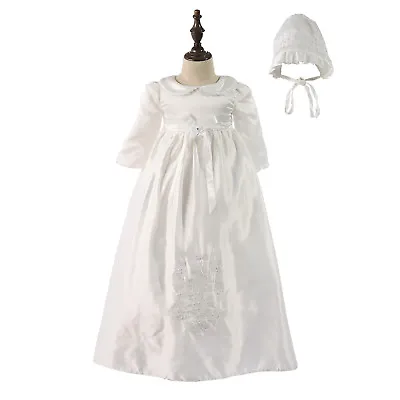 £26.99 • Buy Tradition Baby Girls Embroidery Long Christening Dress Bonnet 0 3 6 9 12 Months