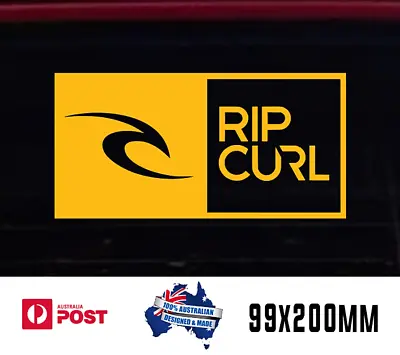 2x Ripcurl Surf Windscreen Windshield Decal Sticker 200mm YELLOW • $10.50