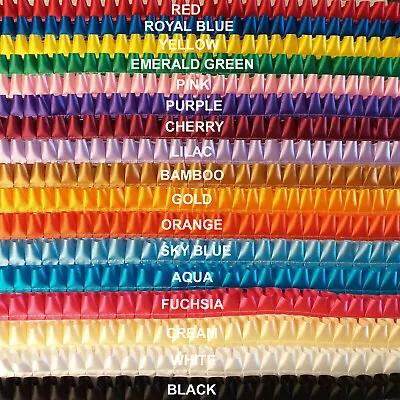 £2.95 • Buy 25mm Box Pleated Ribbon Many Colours For Rosettes Or Crafts Acetate Satin Ribbon