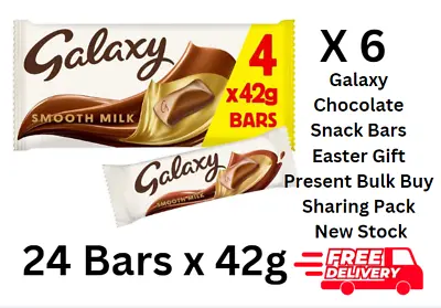 24 X 42g Galaxy Smooth Milk Chocolate Bar Easter Gift Present Bulk Buy Free Post • £14.99