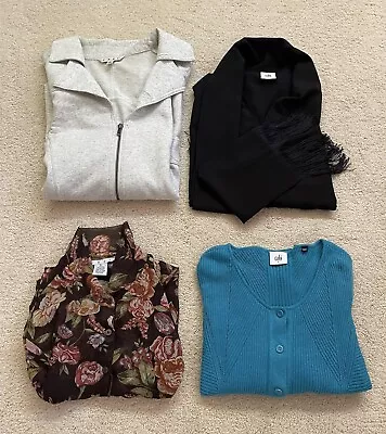 LOT OF 4 CABI WOMEN'S TOPS JACKET SWEATER LARGE Style # 400 3430 210 3169 • $49