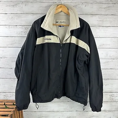 Columbia Jacket Mens Large Black Ski Full Zip Coat Interchange Core • $24.99