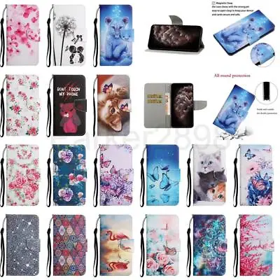 For Xiaomi Redmi Note 11 10 9 9A 8T 8 7 Pro Leather Wallet Pattern Stand Case • $10.99