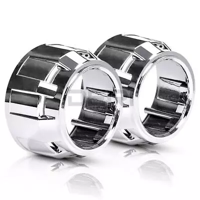 2X Chrome Retrofit Shrouds Cover Mini HID Bi Xenon 2.5  Projector Lens Headlight • $12.99