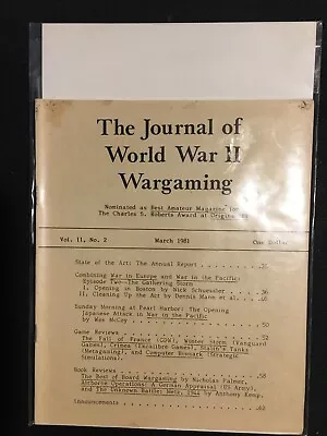 The Journal Of World War II Wargaming Vol. 2 No. 2 Vintage 1981 • $12.99