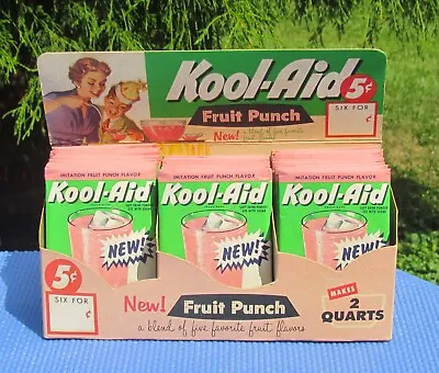 Vintage Kool-Aid Display With Original 40 Full Fruit Punch Mix Packets! • $298