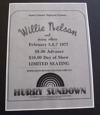 Willie Nelson 8.5x11 Concert Flyer Poster COPY Feb 5 6 & 7 1977 #2 READ • $9.99