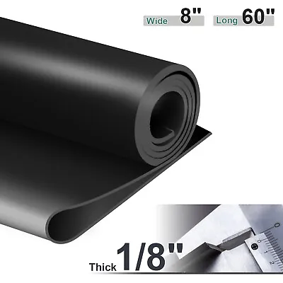 $24.99 • Buy Solid Rubber Rolls Strips 8  Wx 60 L 1/8” THK Neoprene Rubber Sheet Flooring Mat