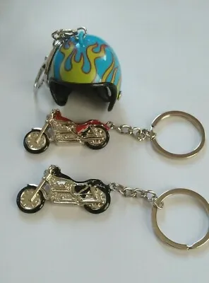 Keychains Motorcycle 2 Pcs  + Motorcycle Helmets Keychain 1 Pc • $13