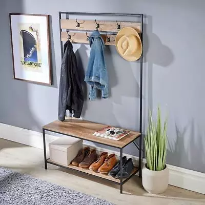 Coat Rack Hallway Storage Bench 1 Meter In Width 1.5 Meter In Height 7 Hooks • £64.99