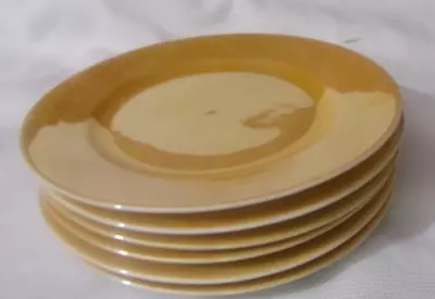 Lot Of 6 Victoria Czechoslovakia Iridescent Orange Luster Ware 7.5  Salad Plates • $24.95