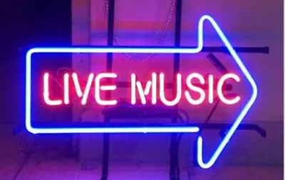 Live Music Arrow Vintage Neon Sign Light Gift Decor Shop Room Sign 17  • $120.33