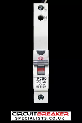 £9.99 • Buy WYLEX 6 AMP CURVE C 10kA 30mA RCBO TYPE A NSBS6/1