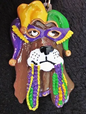 Costume Wearing  Basset Hound Dog  Mardi Gras Necklace Jester Hat Barkus (b479) • $6.50